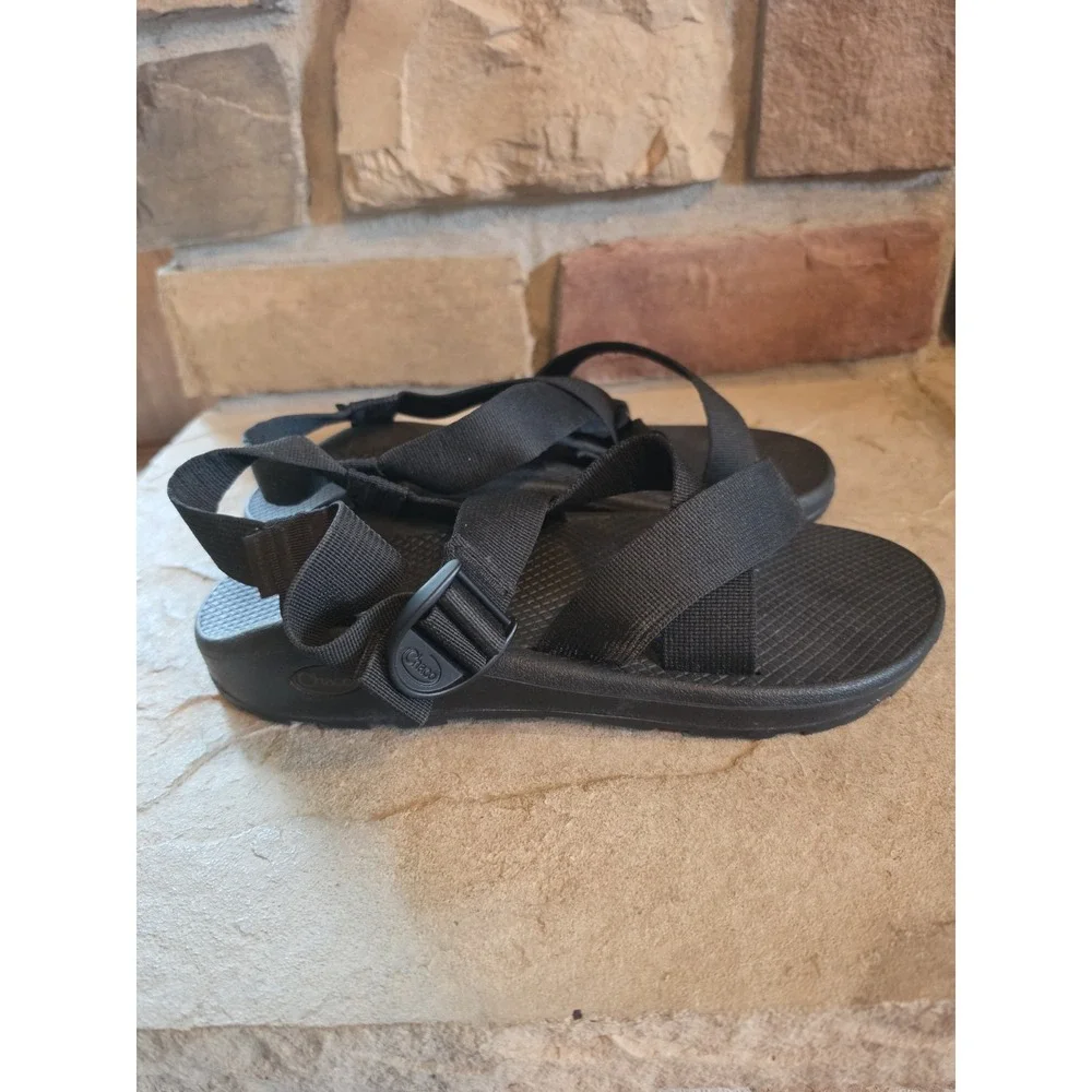 Chaco Mega Z Cloud Sandals Mens Sz 12 Black Hiking Sports Wide Straps J106635